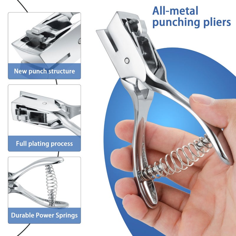 IMLIKE Badge Hole Punch for ID Cards:All Metal Handheld Slot Hole Punch,No Burrs,One Slot Badge Hole Puncher for ID Card,Badge PVC and Blinds Hole, 15mm x 3mm Hole - Image 4